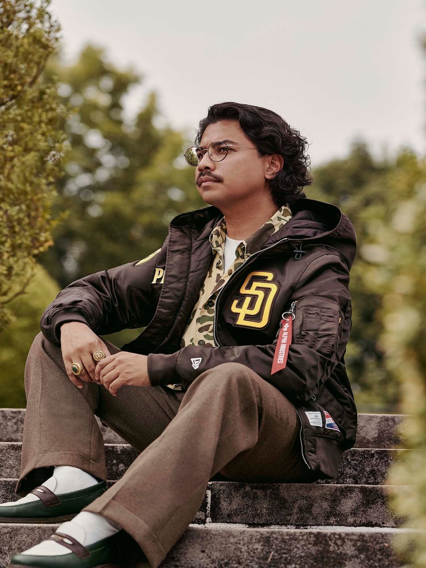 SAN DIEGO PADRES X ALPHA X NEW ERA L-2B BOMBER JACKET OUTERWEAR Alpha Industries 