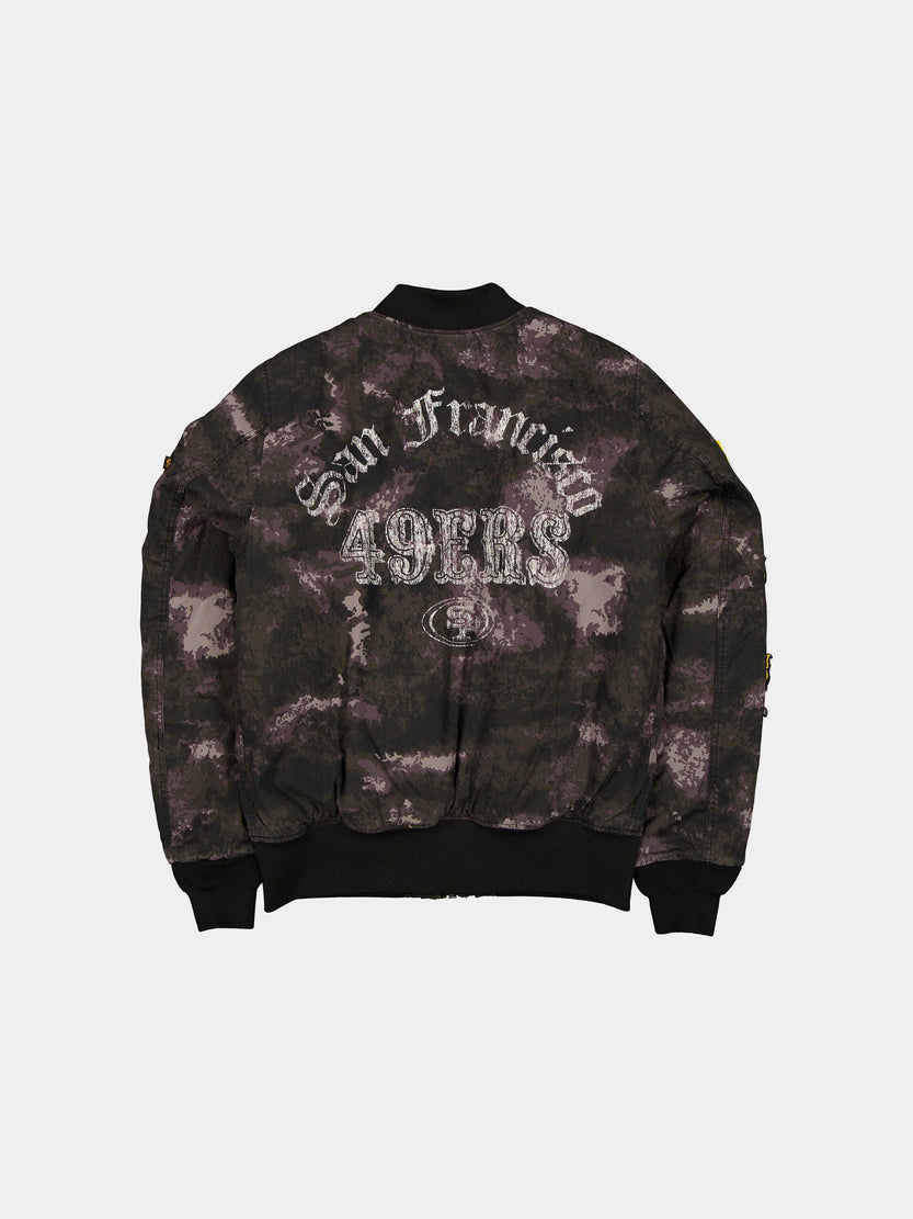 SAN FRANCISCO 49ERS X ALPHA X NEW ERA MA-1 BOMBER JACKET (BLACK CAMO) OUTERWEAR Alpha Industries 