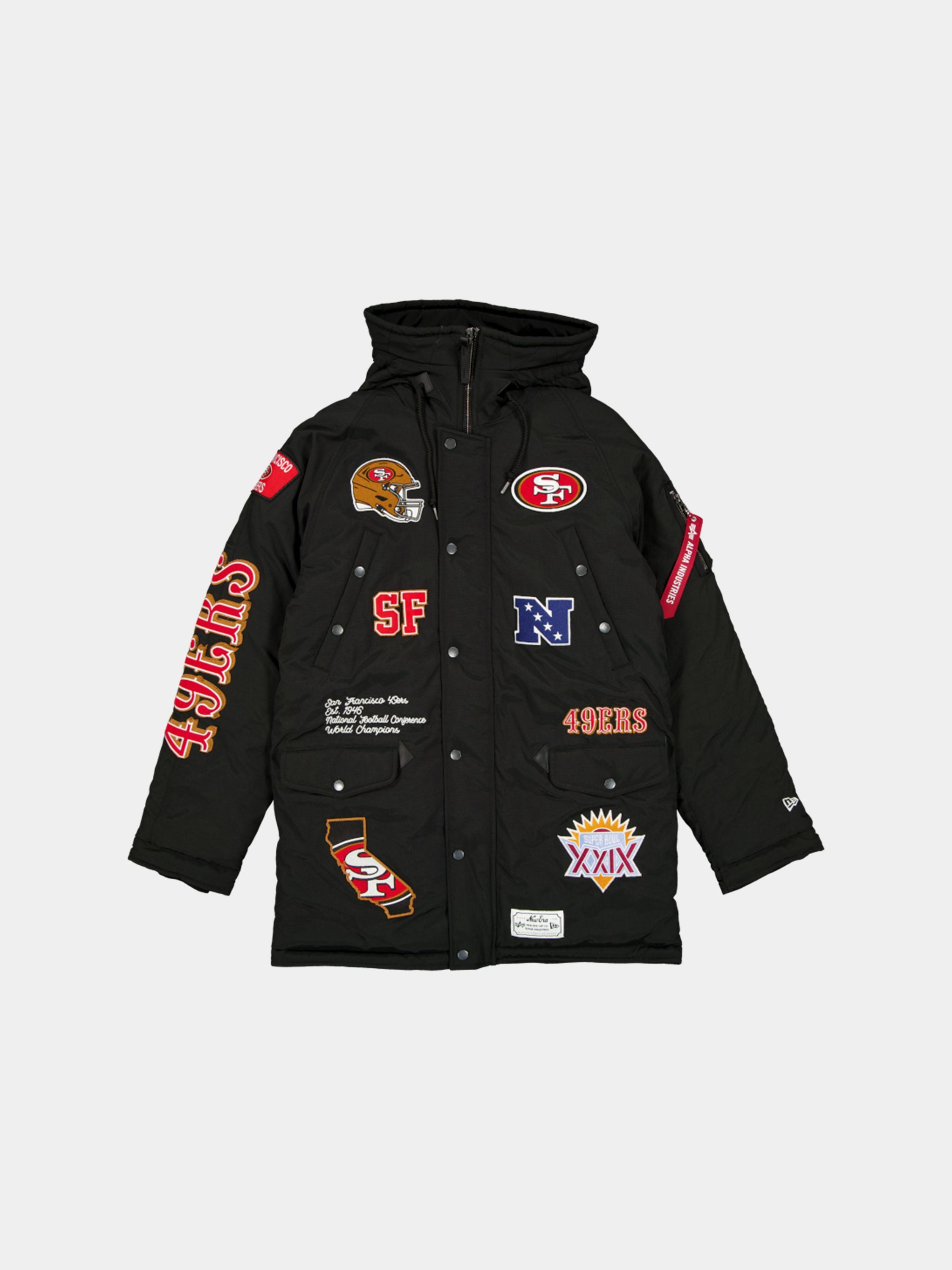 SAN FRANCISCO 49ERS X ALPHA X NEW ERA N-3B PARKA OUTERWEAR Alpha Industries BLACK S 