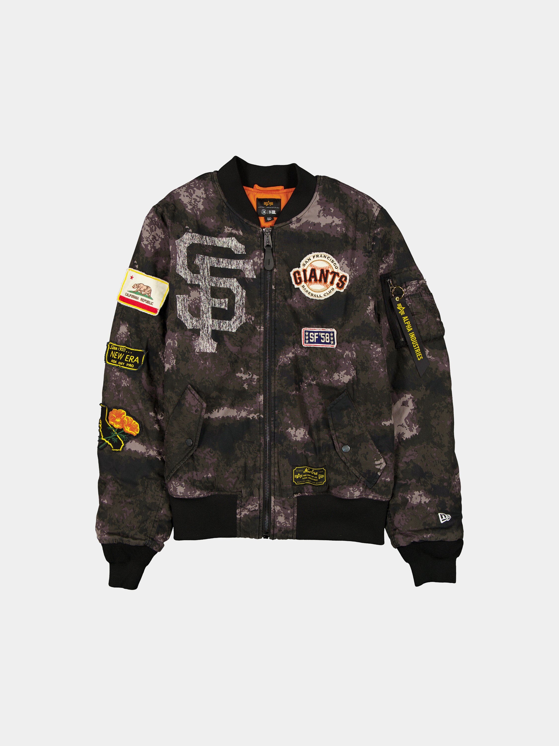 San Francisco Giants X Alpha X New Era MA-1 Bomber Jacket (Black