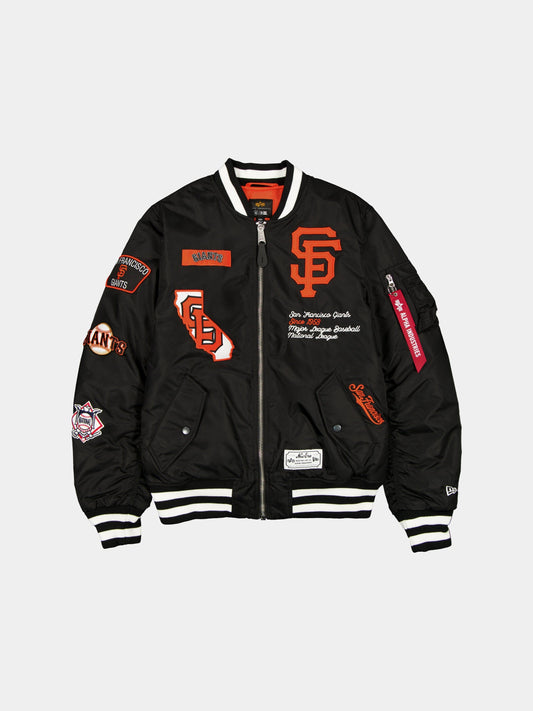SAN FRANCISCO GIANTS X ALPHA X NEW ERA MA-1 BOMBER JACKET OUTERWEAR Alpha Industries BLACK/WHITE S 