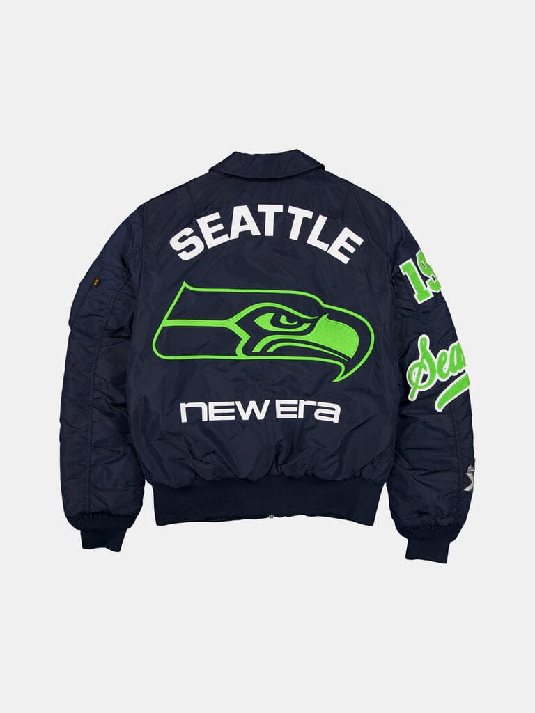 SEATTLE SEAHAWKS X ALPHA X NEW ERA MA-1 COLLARED BOMBER JACKET OUTERWEAR Alpha Industries 