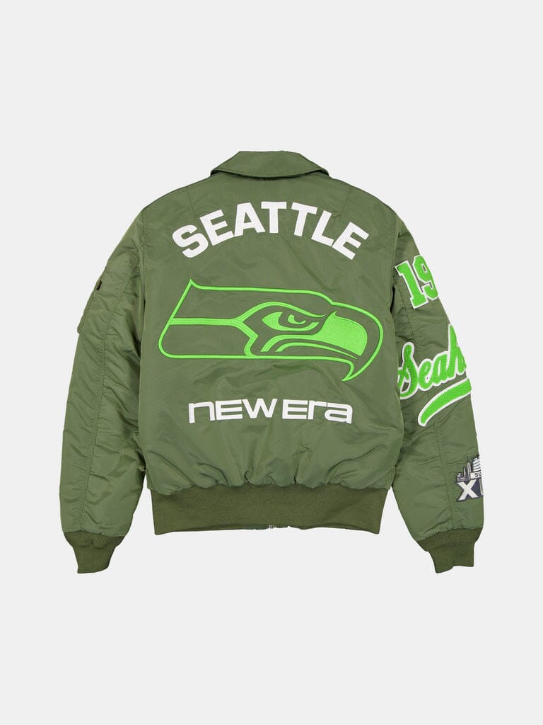 SEATTLE SEAHAWKS X ALPHA X NEW ERA MA-1 COLLARED BOMBER JACKET OUTERWEAR Alpha Industries 