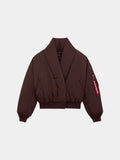 SHAWL COLLAR BOMBER JACKET WOMENS OUTERWEAR Alpha Industries COCOA XS 