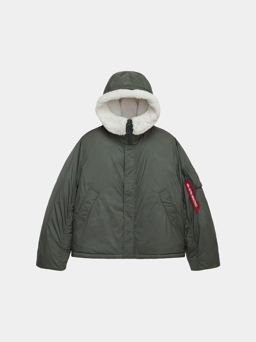 SHORT HYBRID PARKA WOMENS OUTERWEAR Alpha Industries FIELD GRAY XS 
