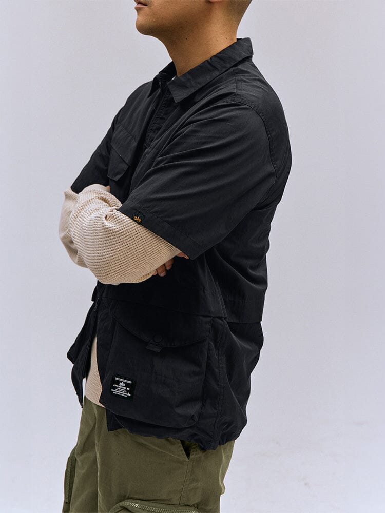 SHORT SLEEVE MULTI POCKET ZIPPERED SHIRT JACKET OUTERWEAR Alpha Industries 