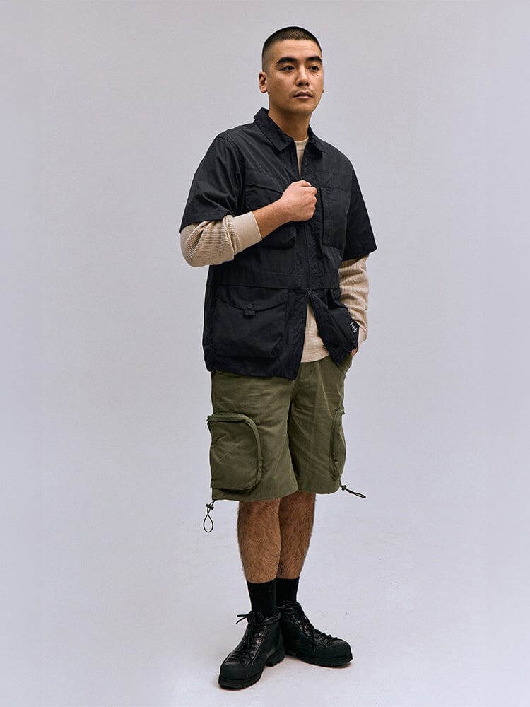 SHORT SLEEVE MULTI POCKET ZIPPERED SHIRT JACKET OUTERWEAR Alpha Industries 