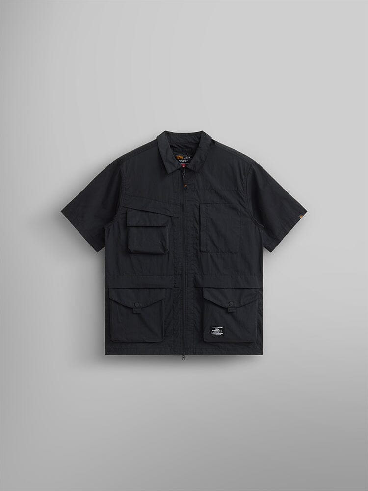 SHORT SLEEVE MULTI POCKET ZIPPERED SHIRT JACKET OUTERWEAR Alpha Industries BLACK XS 