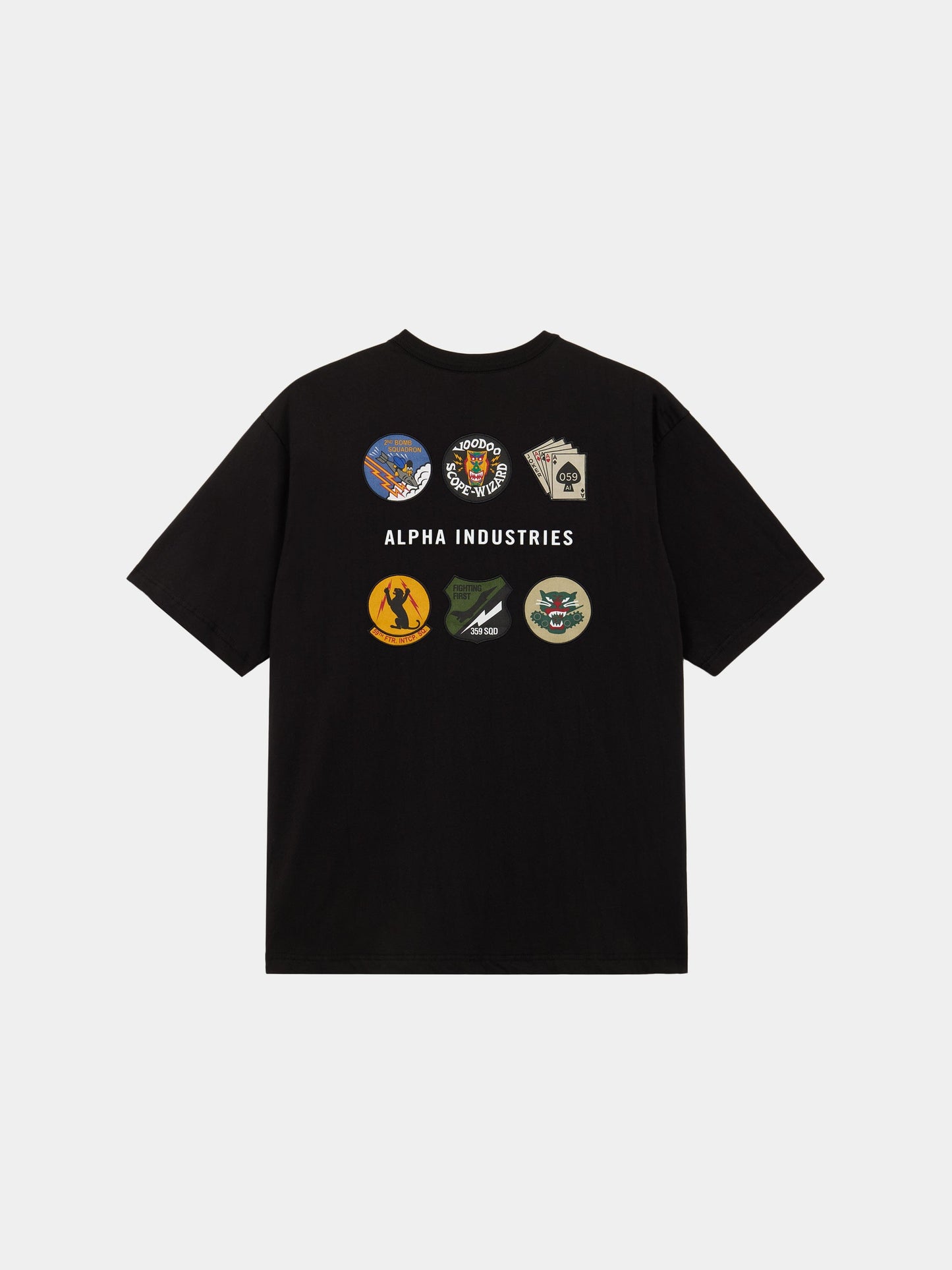 SHORT SLEEVE PATCHED TEE TOP Alpha Industries BLACK XS 