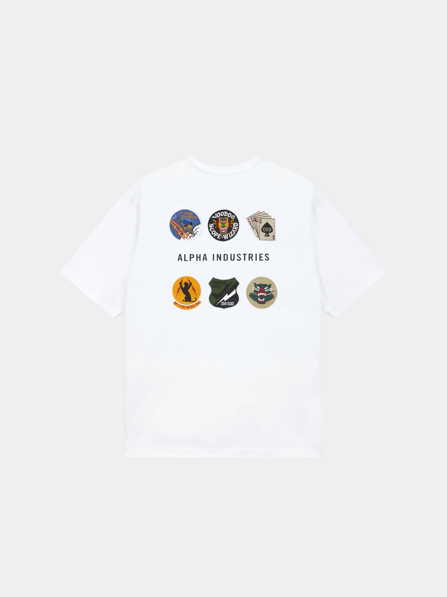 SHORT SLEEVE PATCHED TEE TOP Alpha Industries WHITE XS 