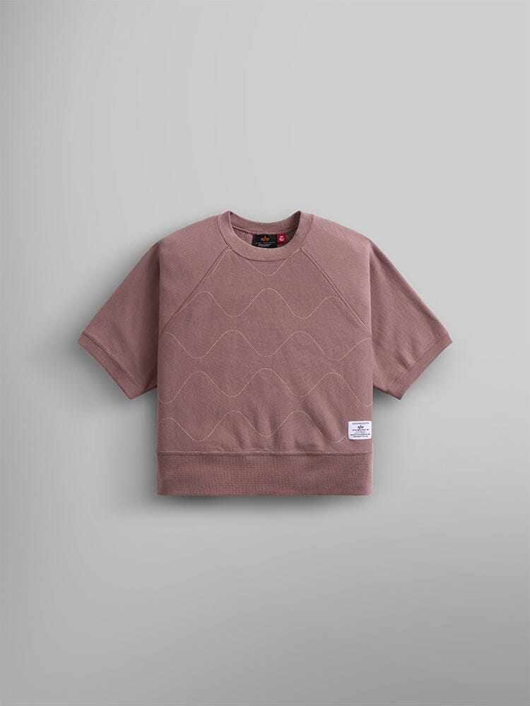 SHORT SLEEVE QUILTED SWEATSHIRT W TOP Alpha Industries DUSTY PURPLE XS 