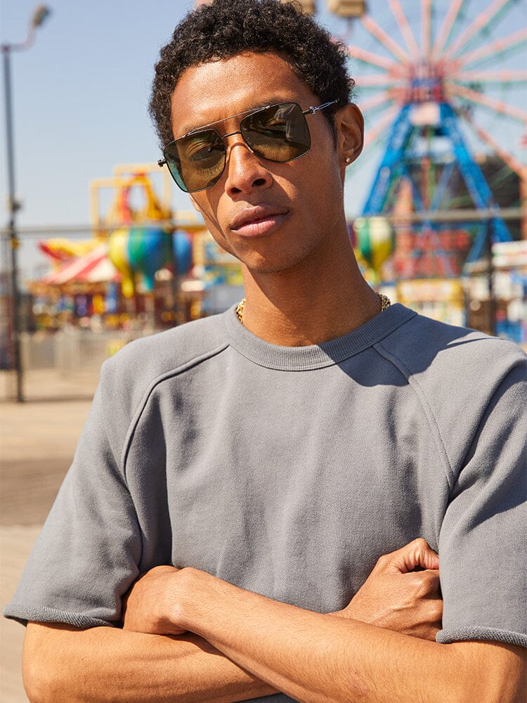 Alpha Industries Short Sleeve Sweatshirt, onion quilting.