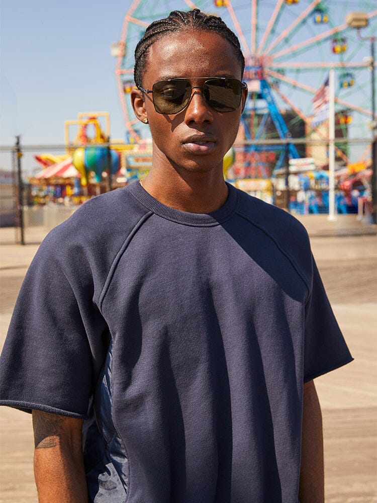 Alpha Industries Short Sleeve Sweatshirt, cotton, ribbed cuffs, crew neck.