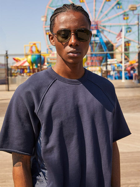 Alpha Industries Short Sleeve Sweatshirt, cotton, ribbed cuffs, crew neck.