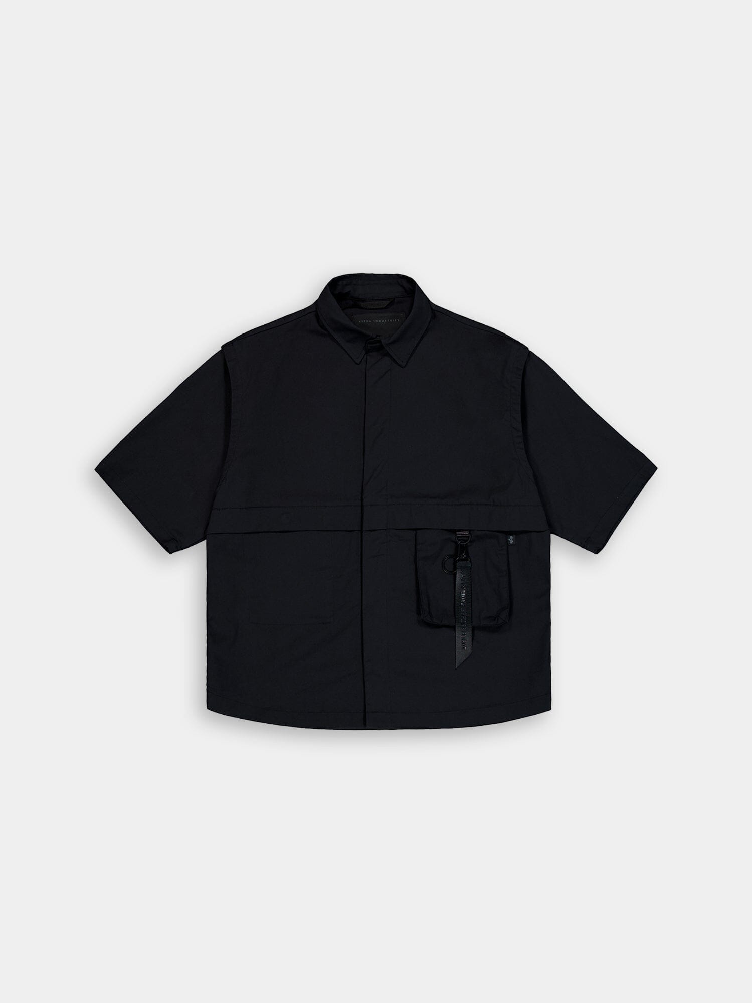 SHORT SLEEVE UTILITY SHIRT TOP Alpha Industries BLACK XS 