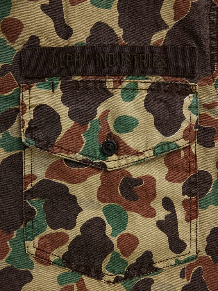 SHORT SLEEVE WASHED FATIGUE SHIRT JACKET OUTERWEAR Alpha Industries 