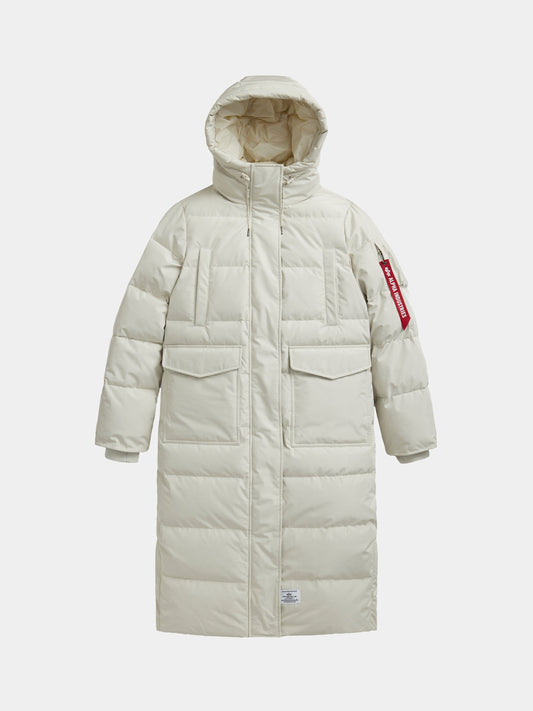 SIERRA LONG PUFFER PARKA WOMENS OUTERWEAR Alpha Industries DUNE WHITE XS 