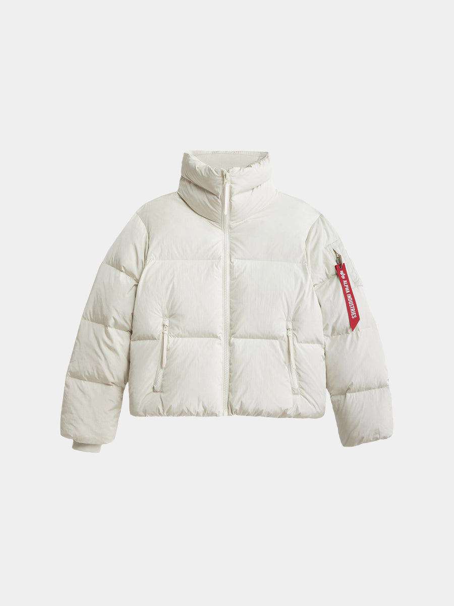 SIERRA SHORT PUFFER PARKA WOMENS OUTERWEAR Alpha Industries DUNE WHITE XS 