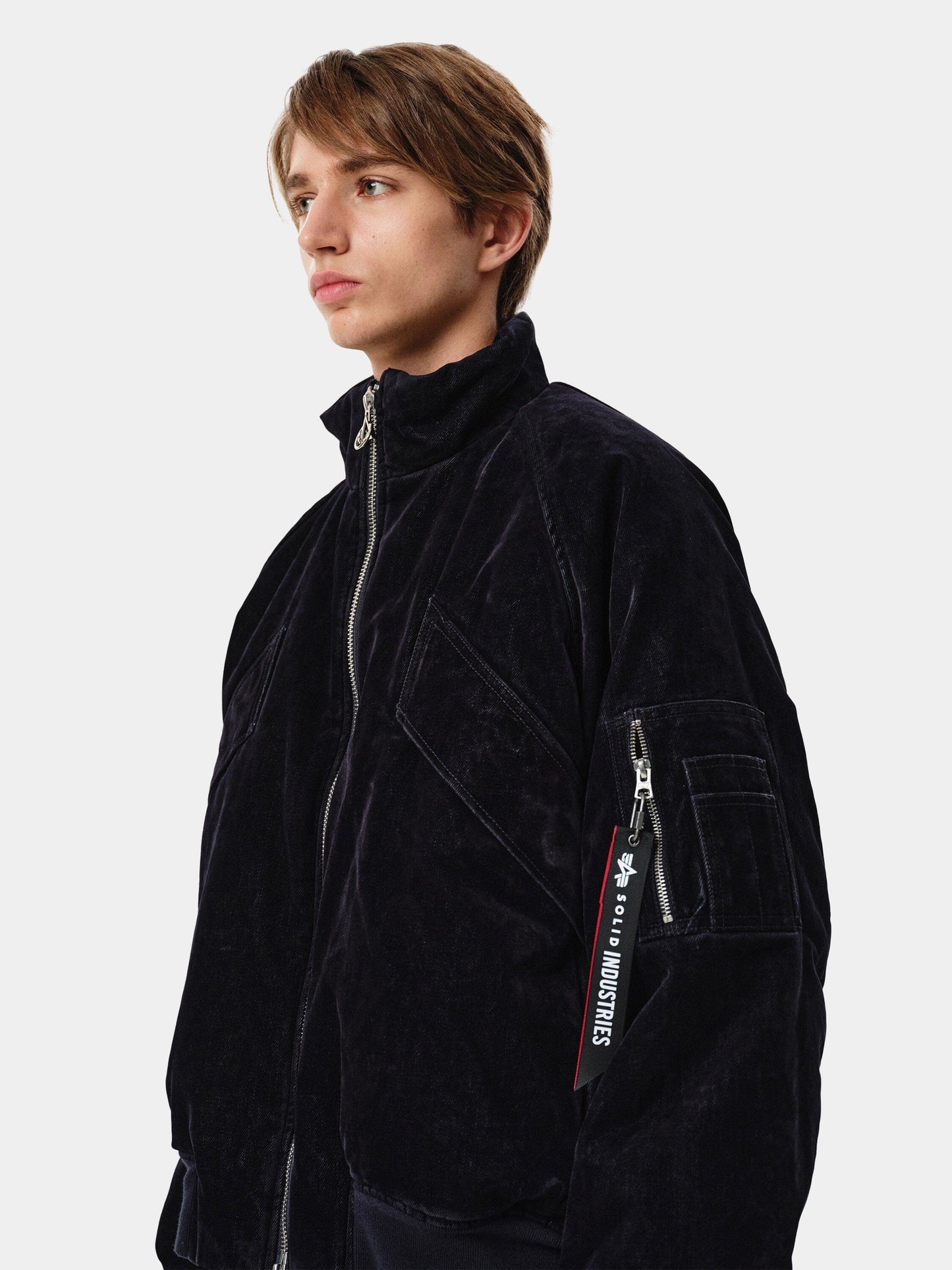 SOLID HOMME X ALPHA VELVET DENIM MA-1 JACKET OUTERWEAR Alpha Industries 
