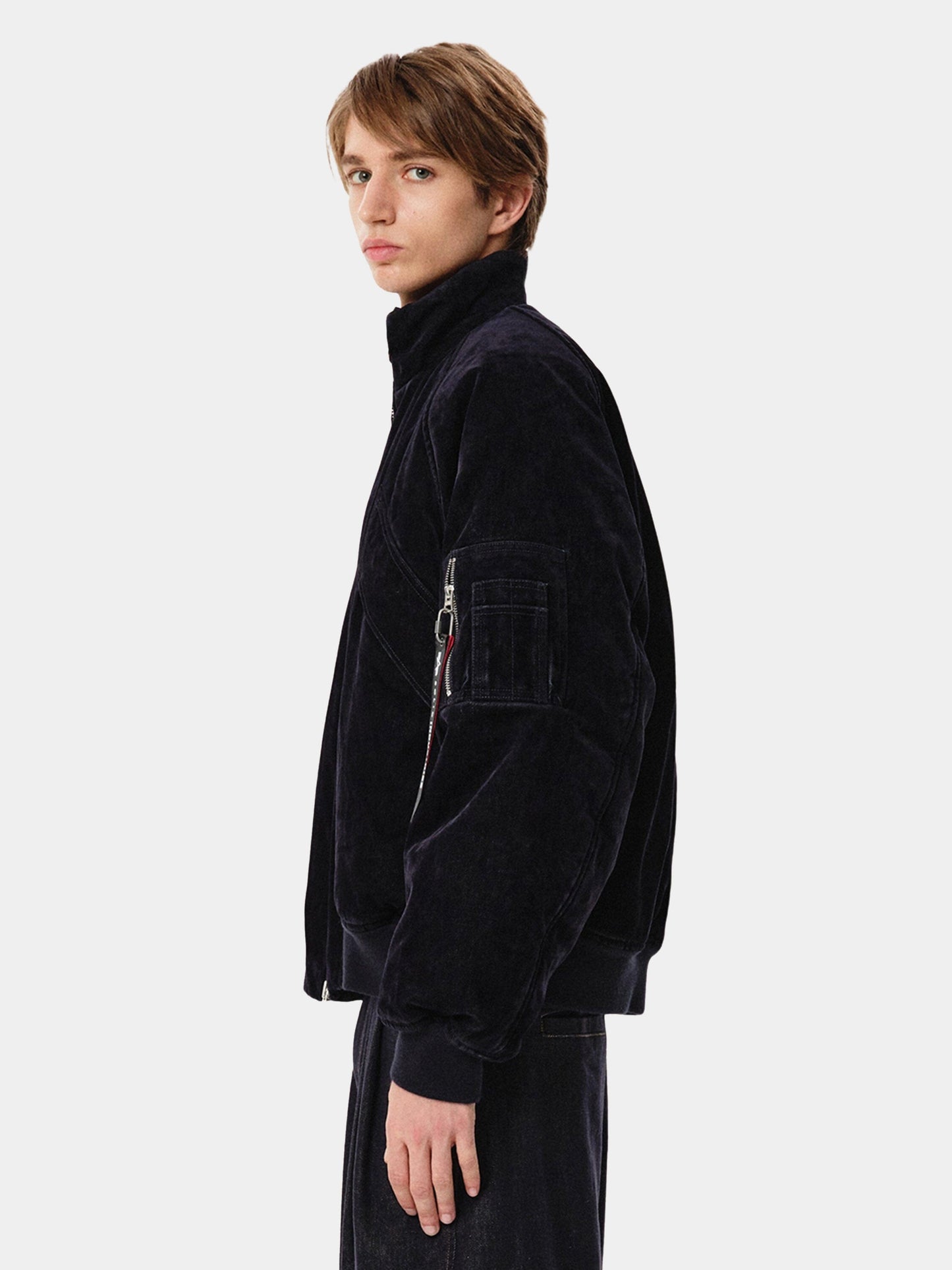 SOLID HOMME X ALPHA VELVET DENIM MA-1 JACKET OUTERWEAR Alpha Industries 