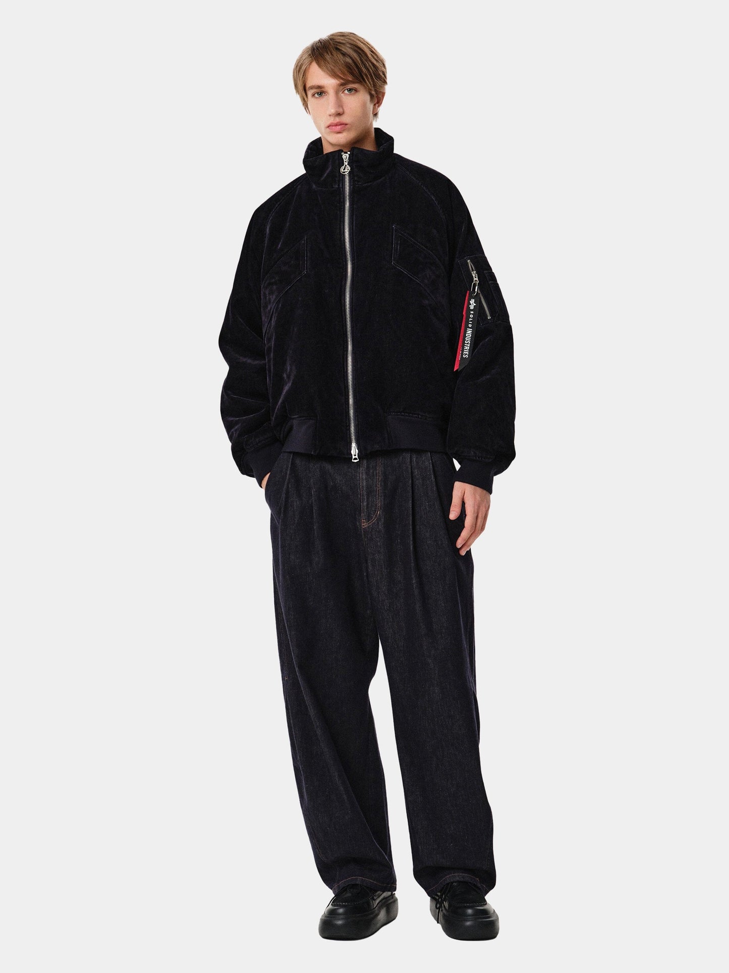 SOLID HOMME X ALPHA VELVET DENIM MA-1 JACKET OUTERWEAR Alpha Industries 