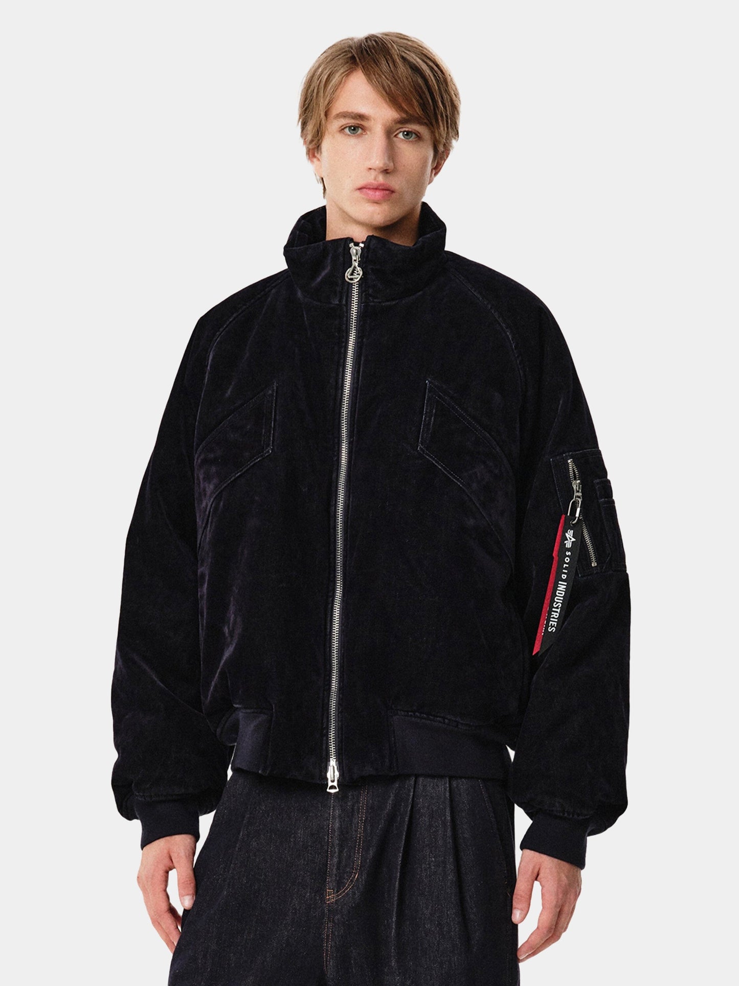 SOLID HOMME X ALPHA VELVET DENIM MA-1 JACKET OUTERWEAR Alpha Industries 