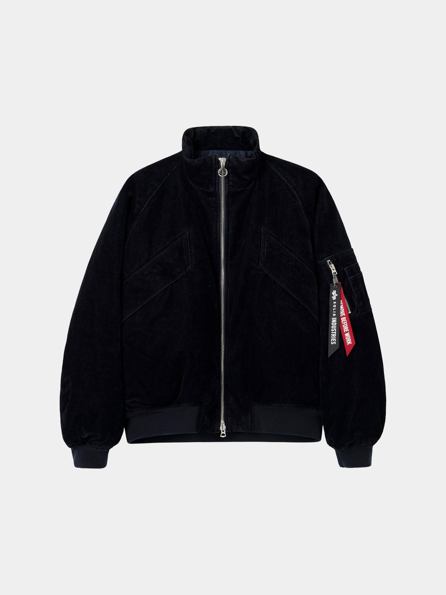 SOLID HOMME X ALPHA VELVET DENIM MA-1 JACKET OUTERWEAR Alpha Industries NAVY S 