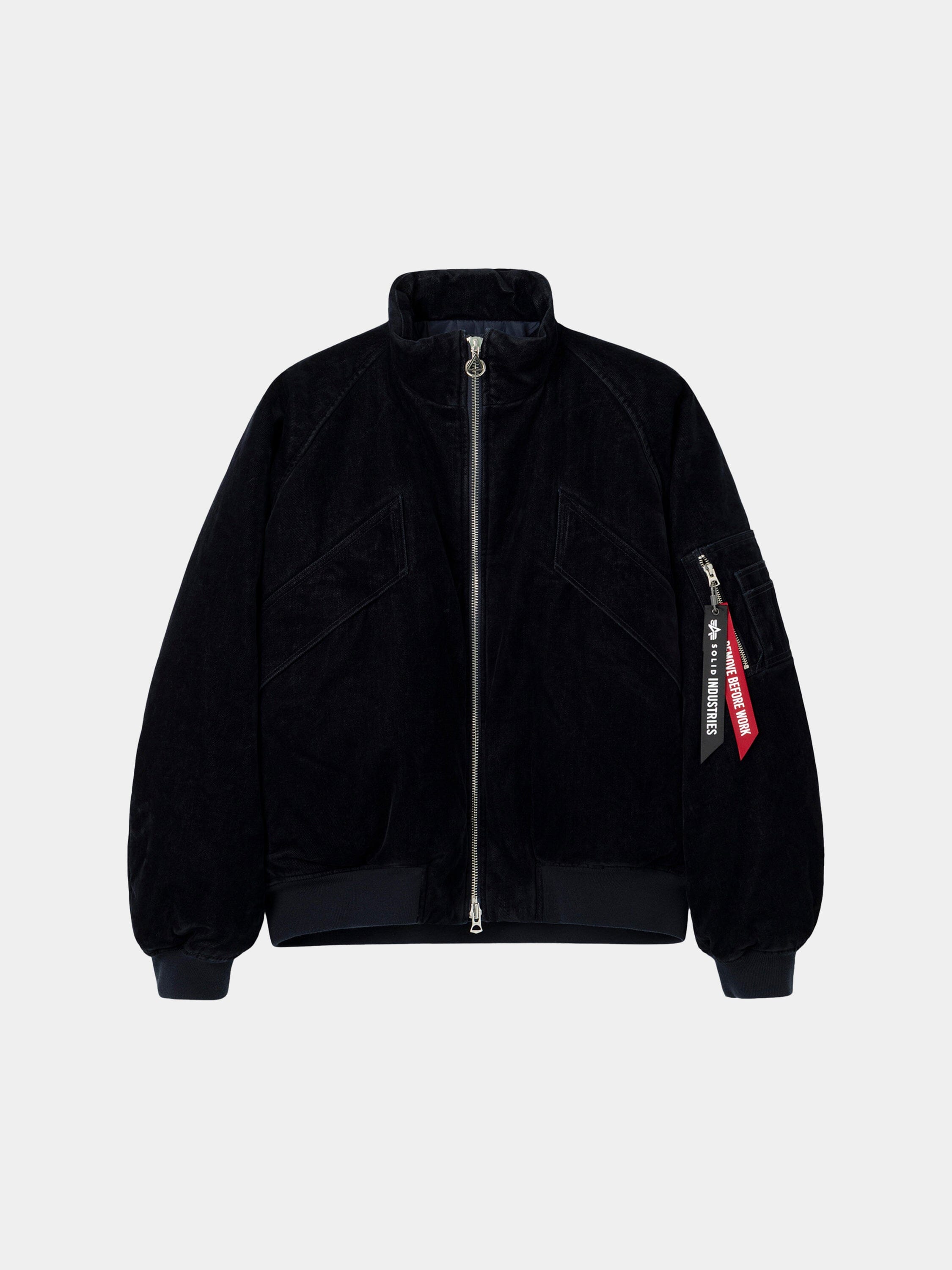 SOLID HOMME X ALPHA VELVET DENIM MA-1 JACKET OUTERWEAR Alpha Industries NAVY S 
