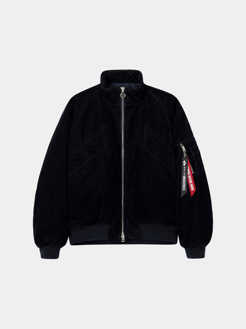 SOLID HOMME X ALPHA VELVET DENIM MA-1 JACKET OUTERWEAR Alpha Industries NAVY S 