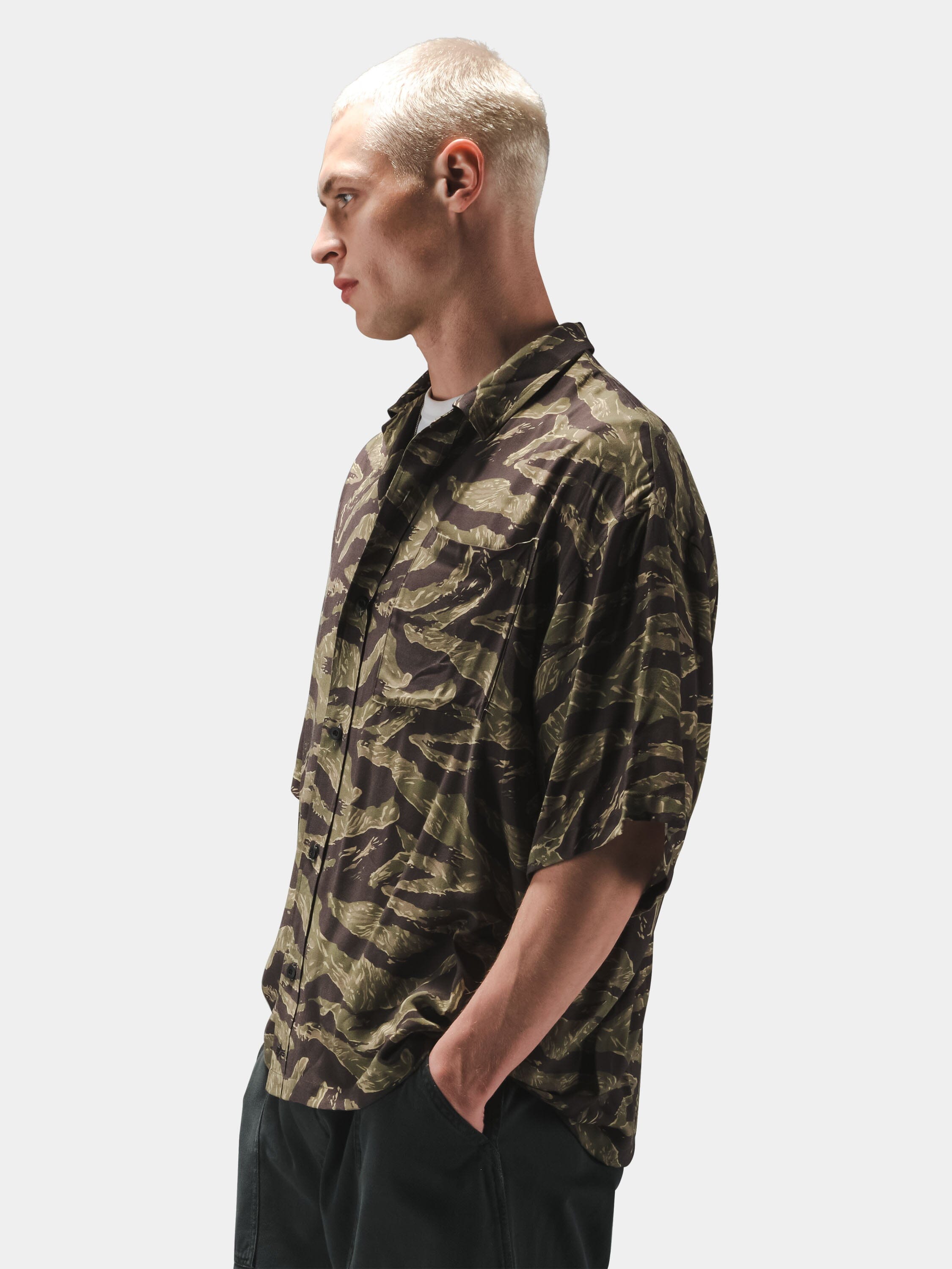 Alpha Industries Camo Relaxed Camp Short Sleeve Shirt