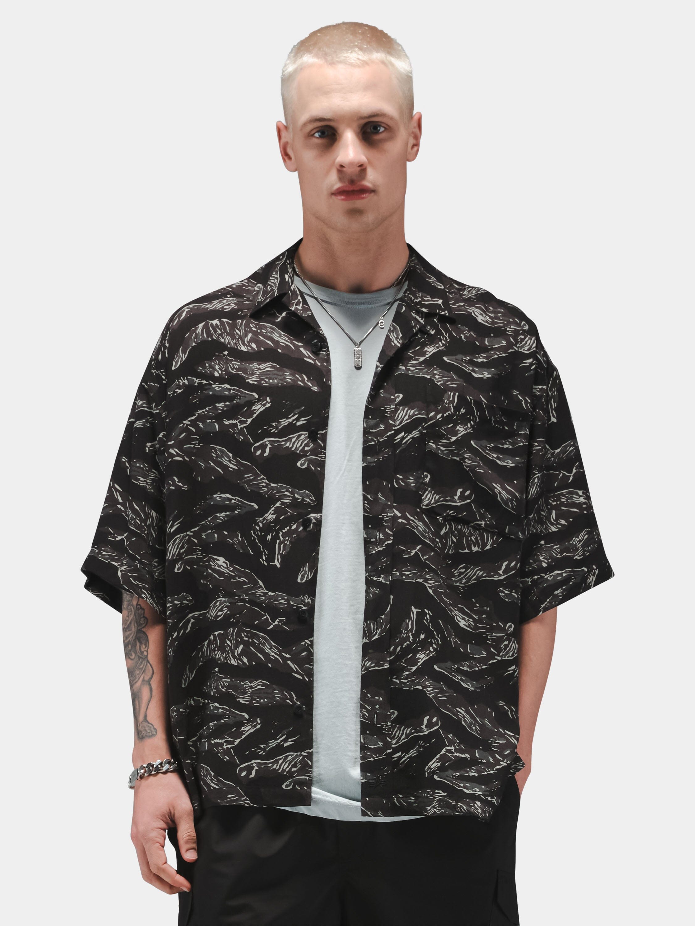 Alpha Industries Camo Relaxed Camp Short Sleeve Shirt