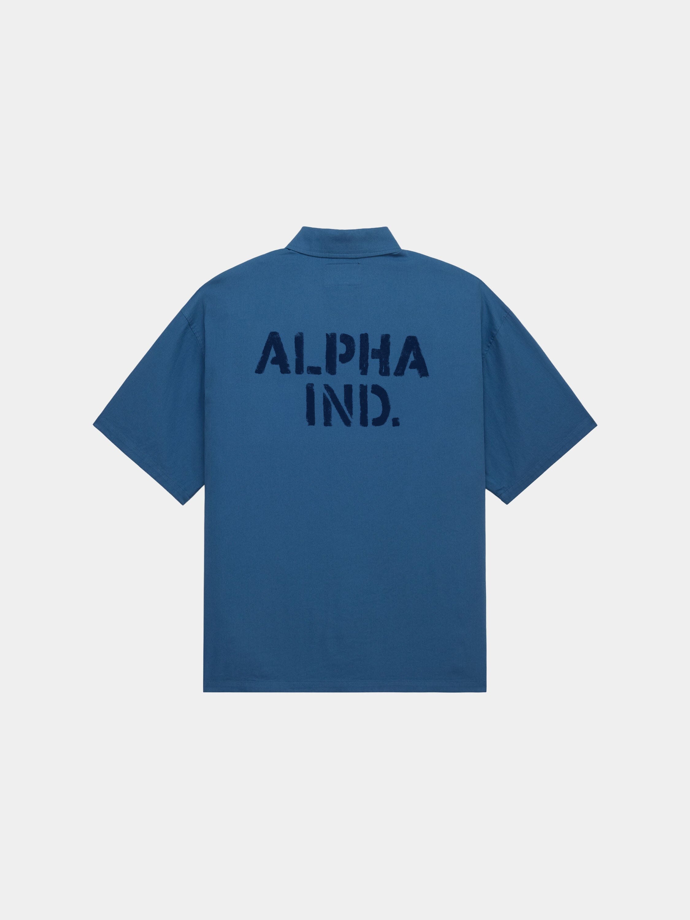 SS RELAXED ONE POCKET SHIRT TOPS Alpha Industries DENIM BLUE XXS 