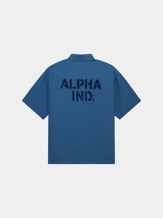 SS RELAXED ONE POCKET SHIRT TOPS Alpha Industries DENIM BLUE XXS 