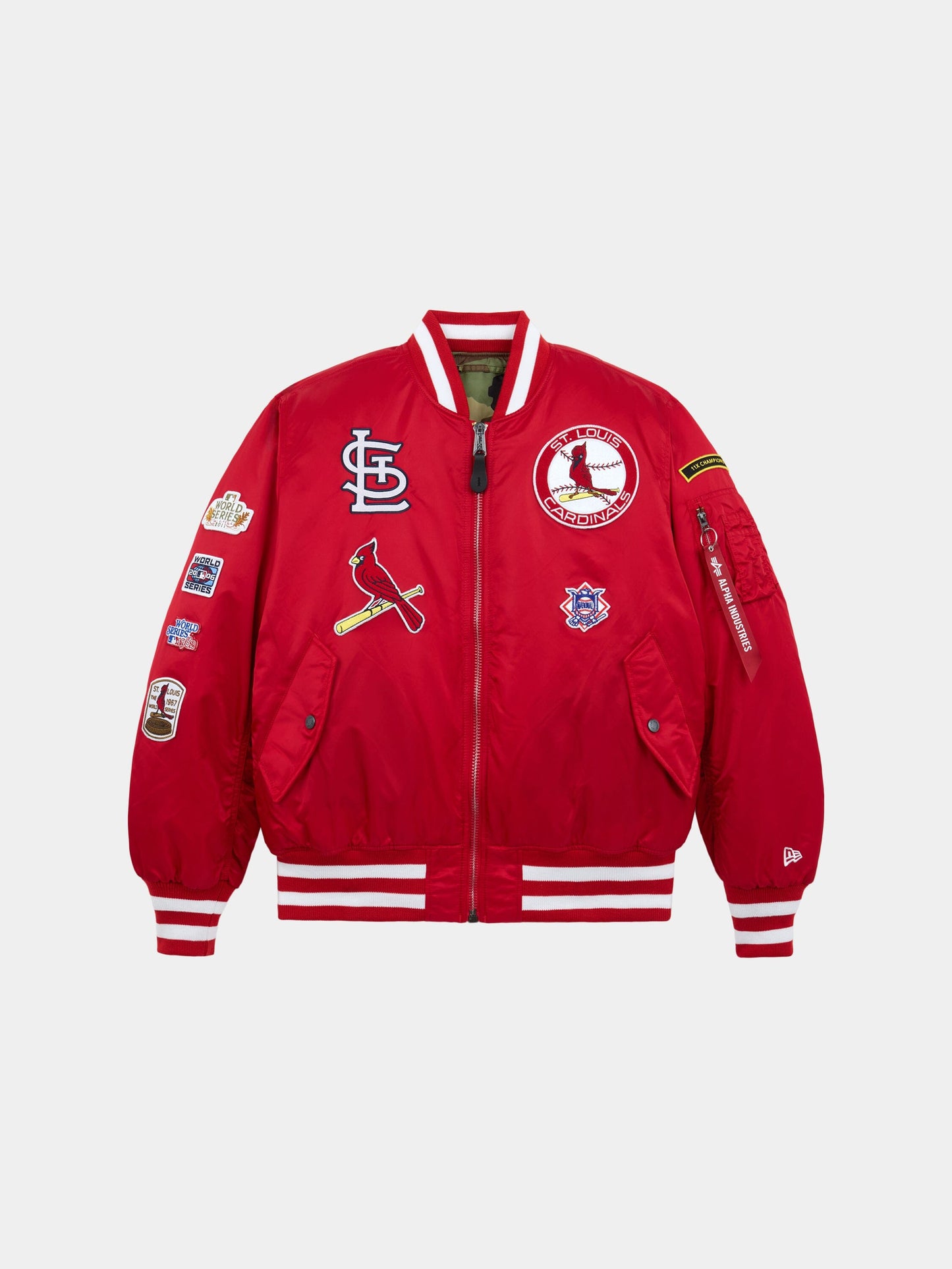 ST. LOUIS CARDINALS X ALPHA X NEW ERA MA-1 BOMBER JACKET (SPEED RED) OUTERWEAR Alpha Industries SPEED RED XS 