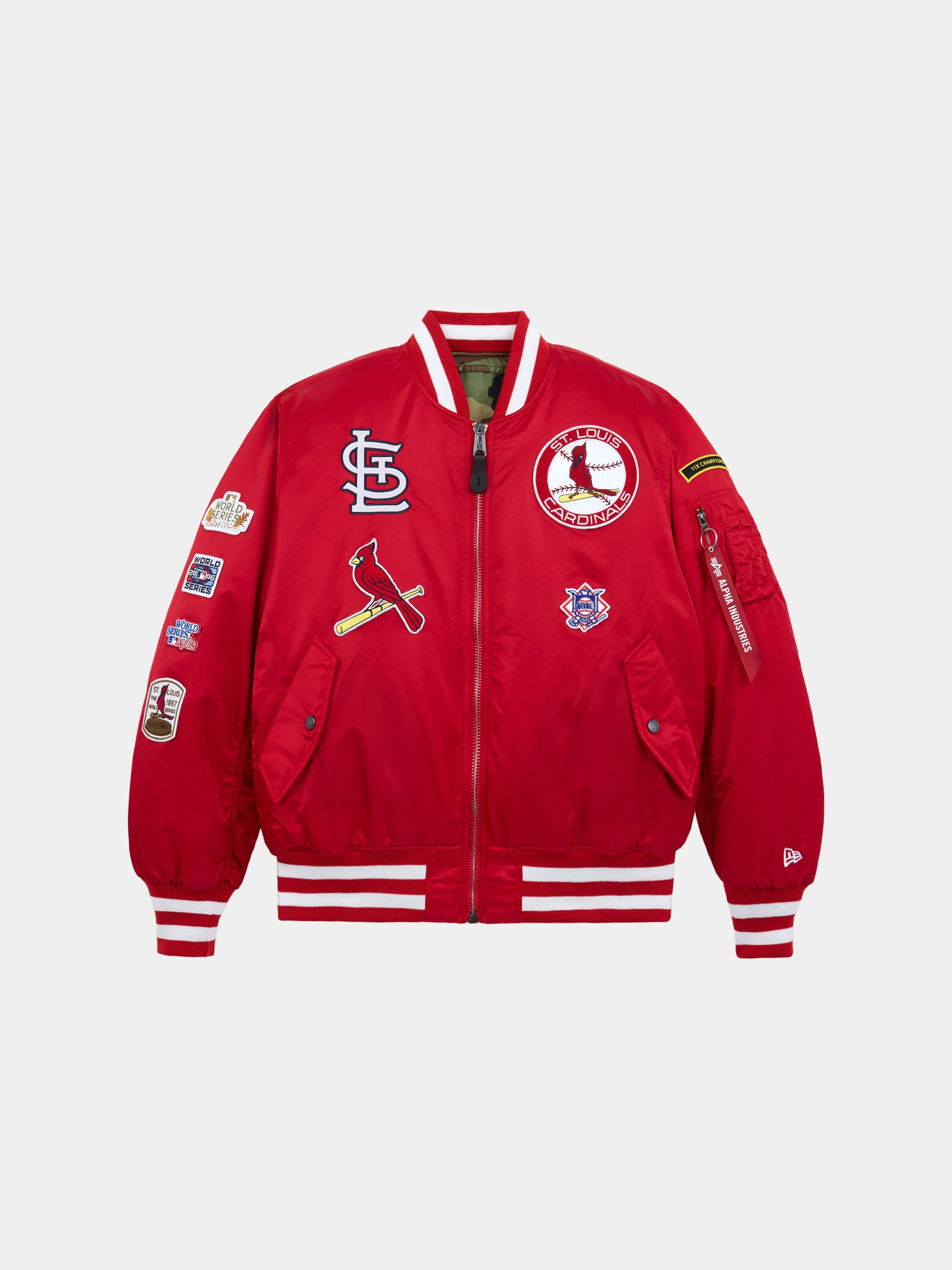 ST. LOUIS CARDINALS X ALPHA X NEW ERA MA-1 BOMBER JACKET (SPEED RED) OUTERWEAR Alpha Industries SPEED RED XS 