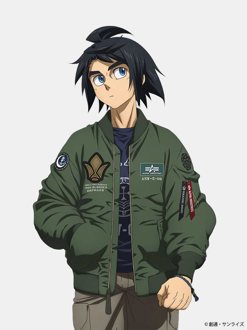 STRICT-G GUNDAM X ALPHA X MIKADUKI AUGUS MA-1 BOMBER JACKET COLLAB Alpha Industries 