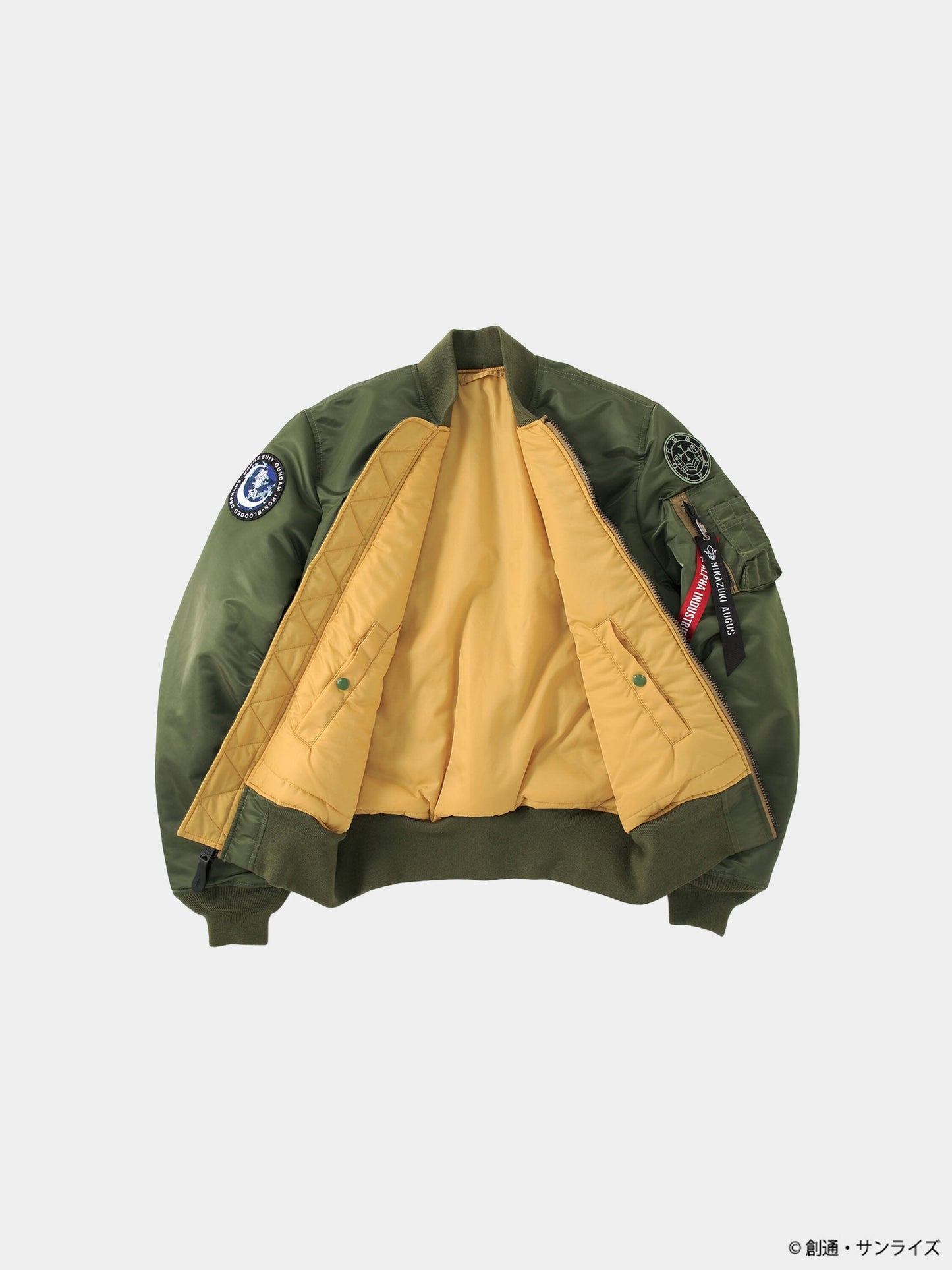 STRICT-G GUNDAM X ALPHA X MIKADUKI AUGUS MA-1 BOMBER JACKET COLLAB Alpha Industries 