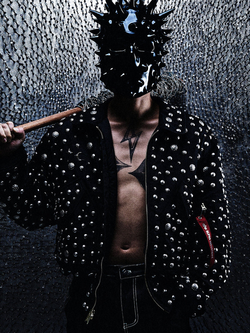 THUG CLUB X ALPHA CWU 45/P ALL OVER RIVET JACKET COLLAB Alpha Industries 