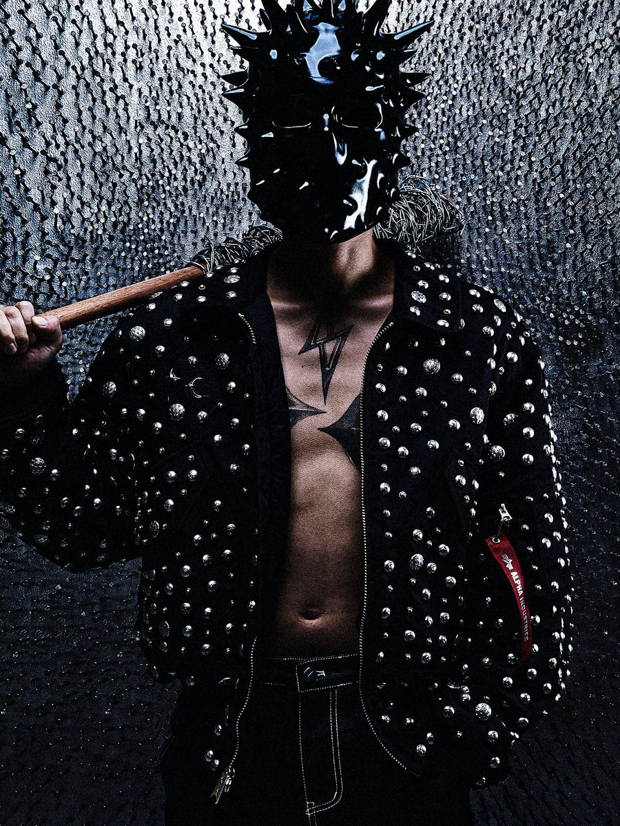 THUG CLUB X ALPHA CWU 45/P ALL OVER RIVET JACKET COLLAB Alpha Industries 