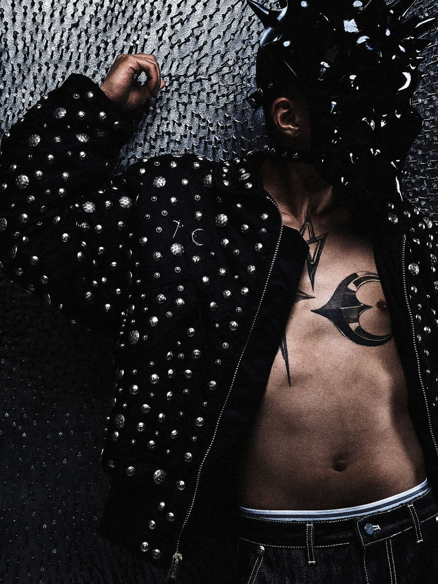 THUG CLUB X ALPHA CWU 45/P ALL OVER RIVET JACKET COLLAB Alpha Industries 