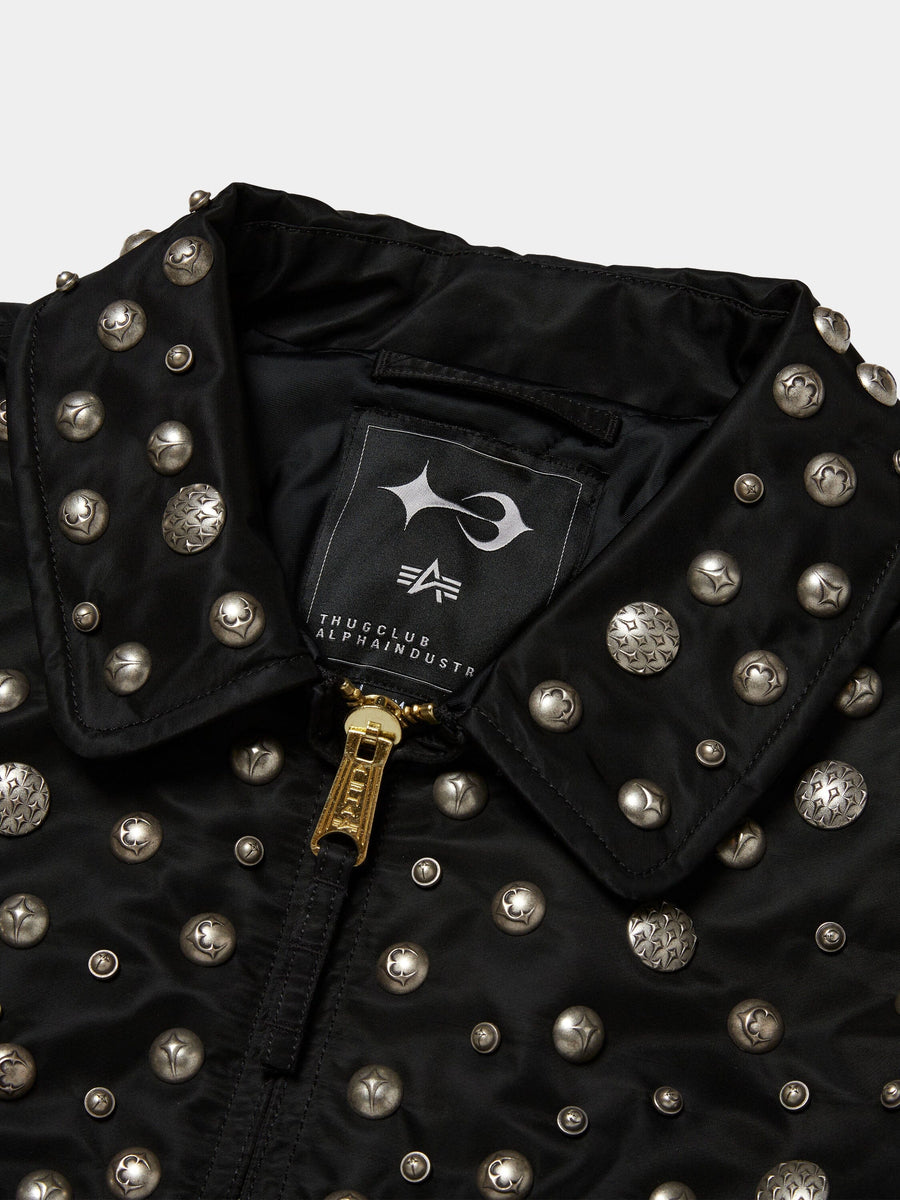 THUG CLUB X ALPHA CWU 45/P ALL OVER RIVET JACKET COLLAB Alpha Industries 