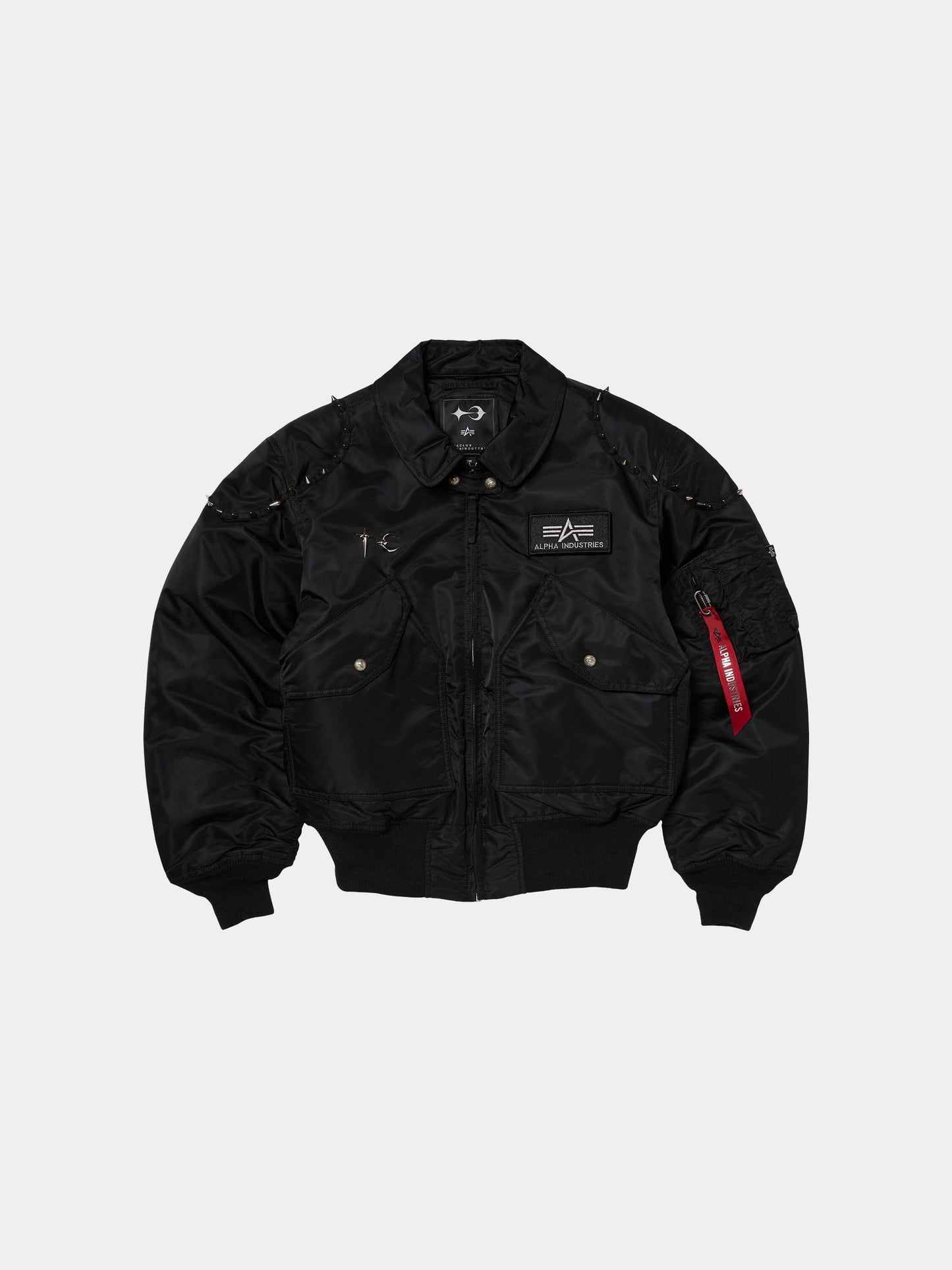 THUG CLUB X ALPHA CWU 45/P STUDDED JACKET COLLAB Alpha Industries BLACK XS 