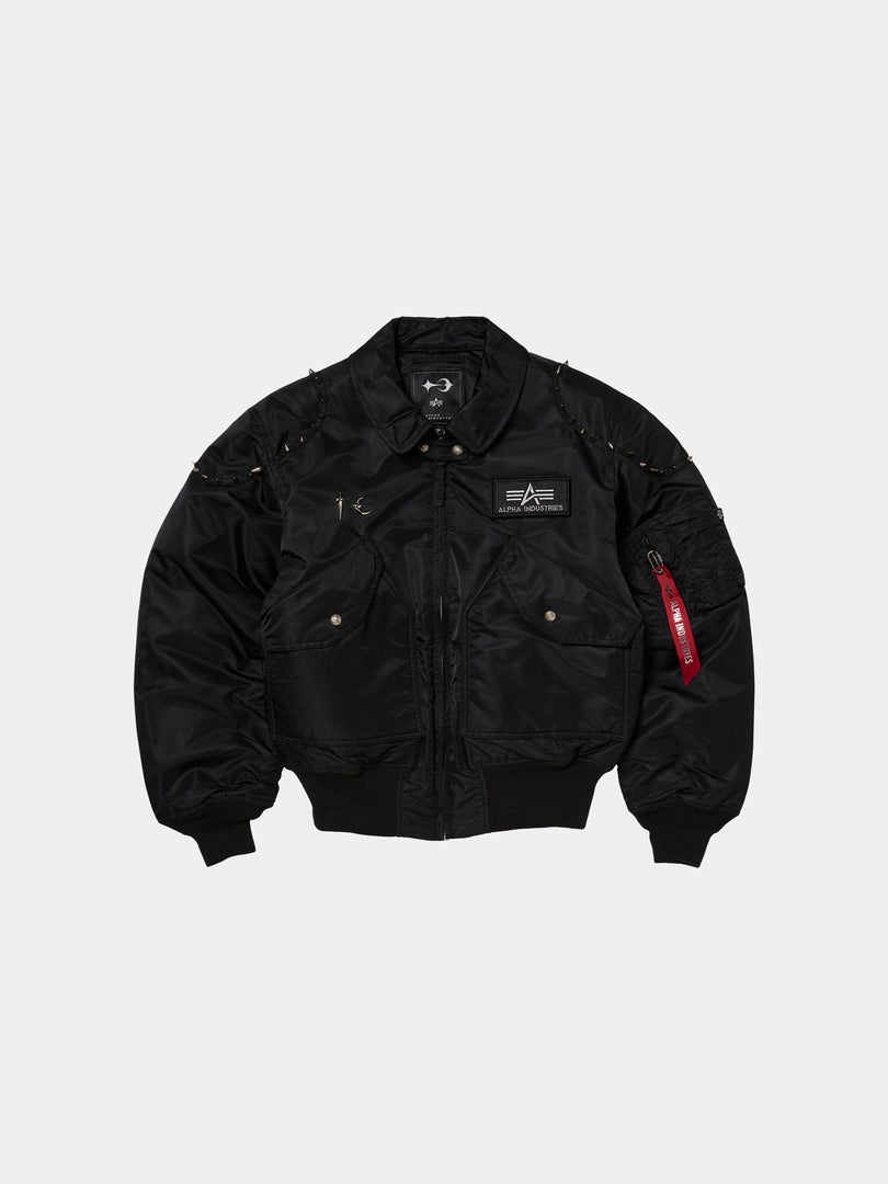 THUG CLUB X ALPHA CWU 45/P STUDDED JACKET COLLAB Alpha Industries BLACK XS 