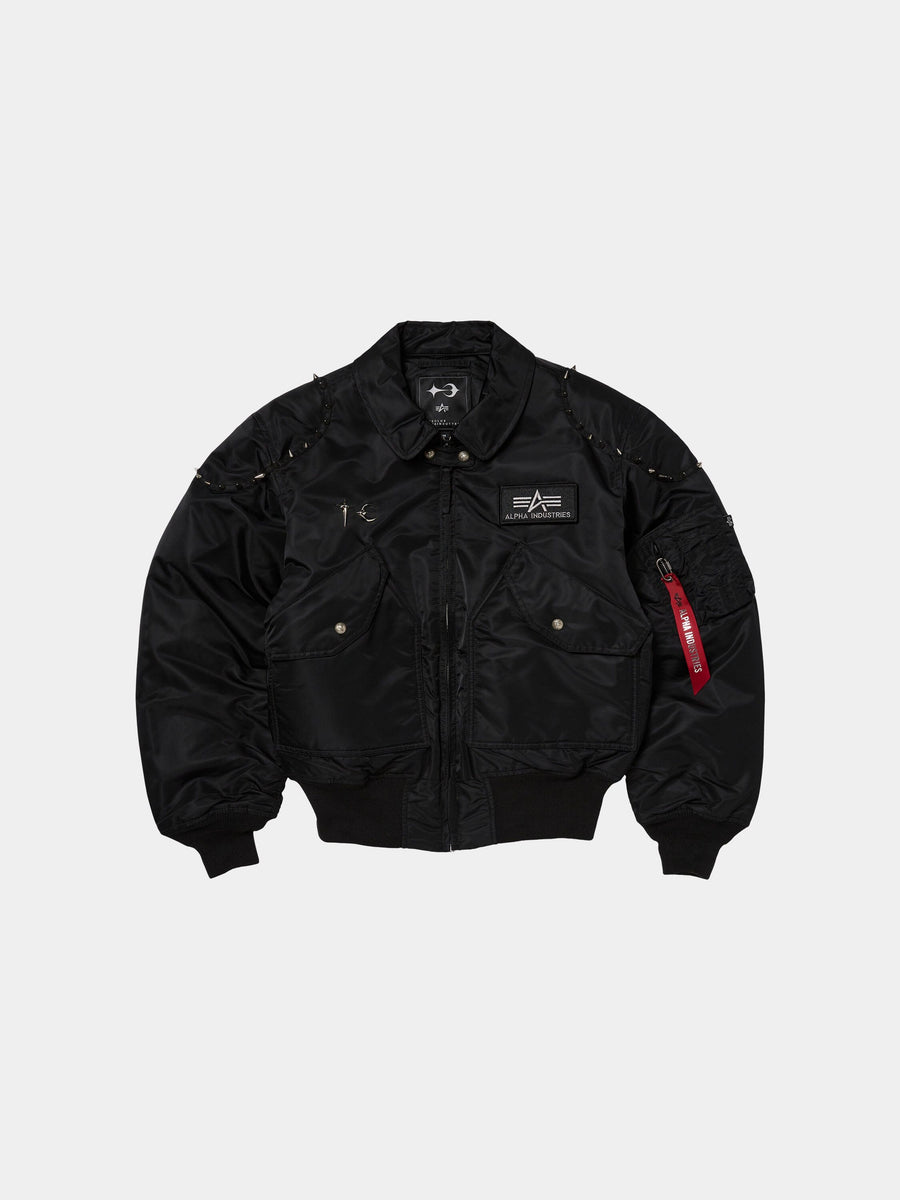 THUG CLUB X ALPHA CWU 45/P STUDDED JACKET COLLAB Alpha Industries BLACK XS 
