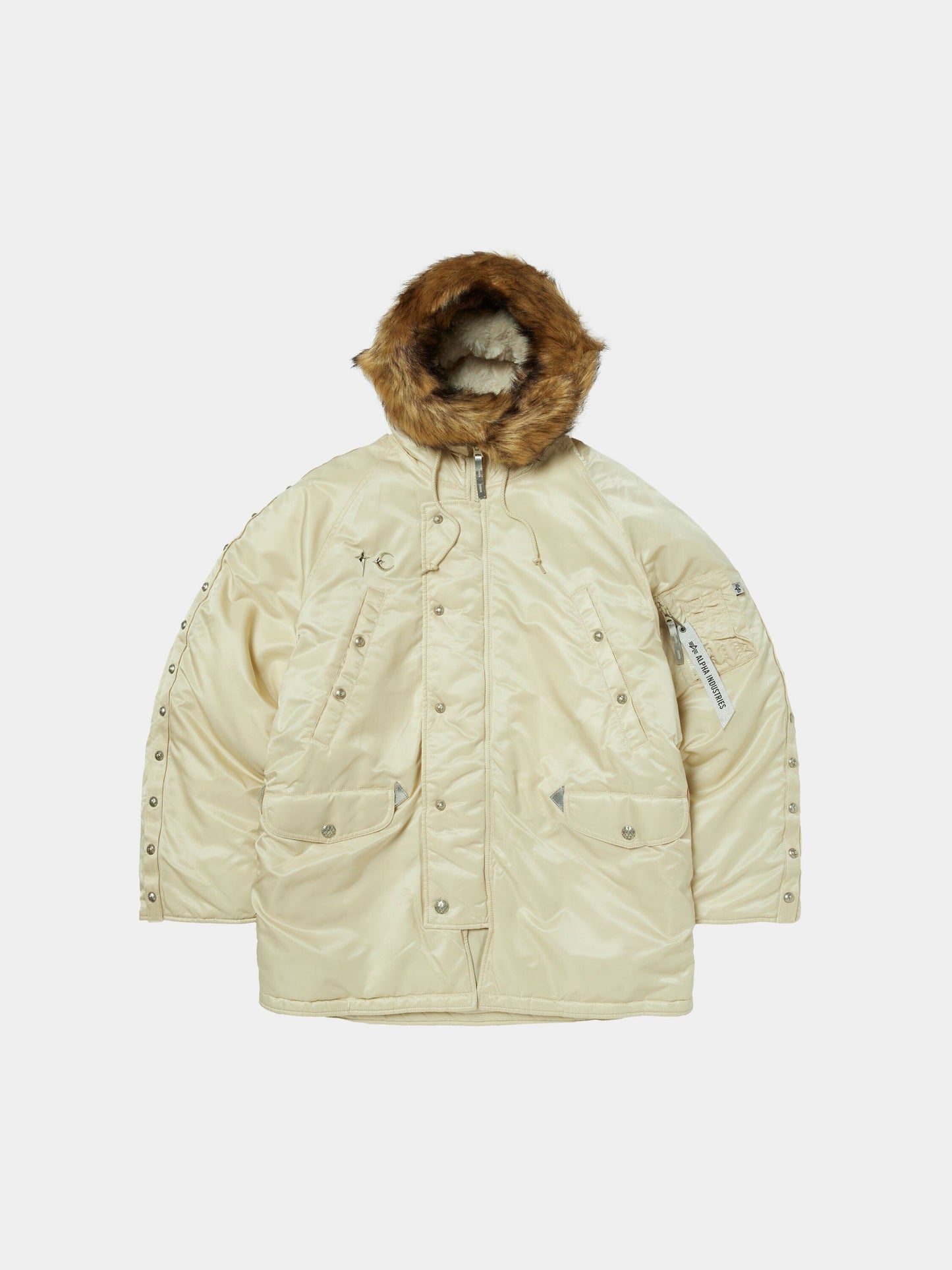 THUG CLUB X ALPHA N-3B PARKA COLLAB Alpha Industries VINTAGE WHITE XS 