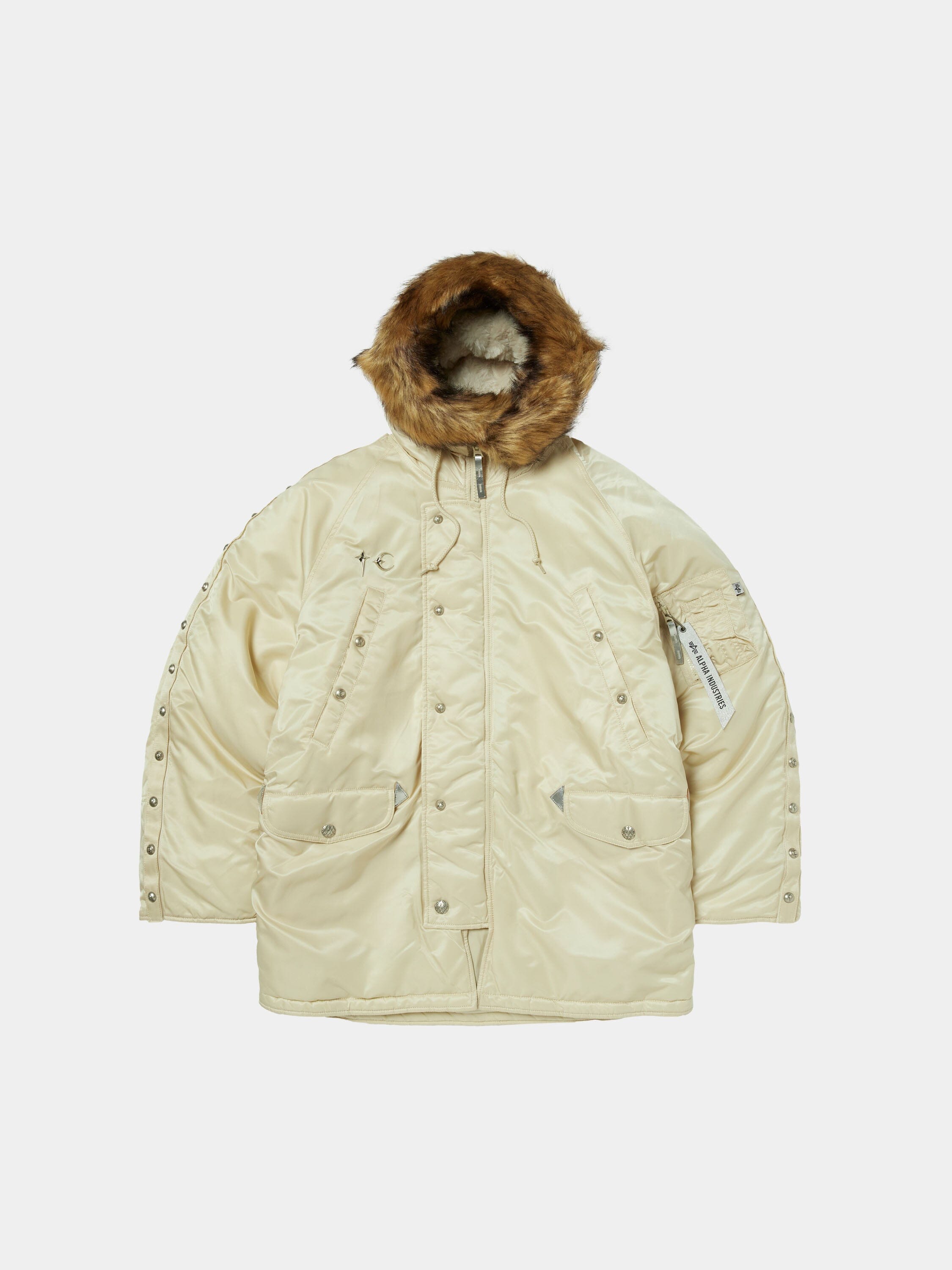 THUG CLUB X ALPHA N-3B PARKA COLLAB Alpha Industries VINTAGE WHITE XS 