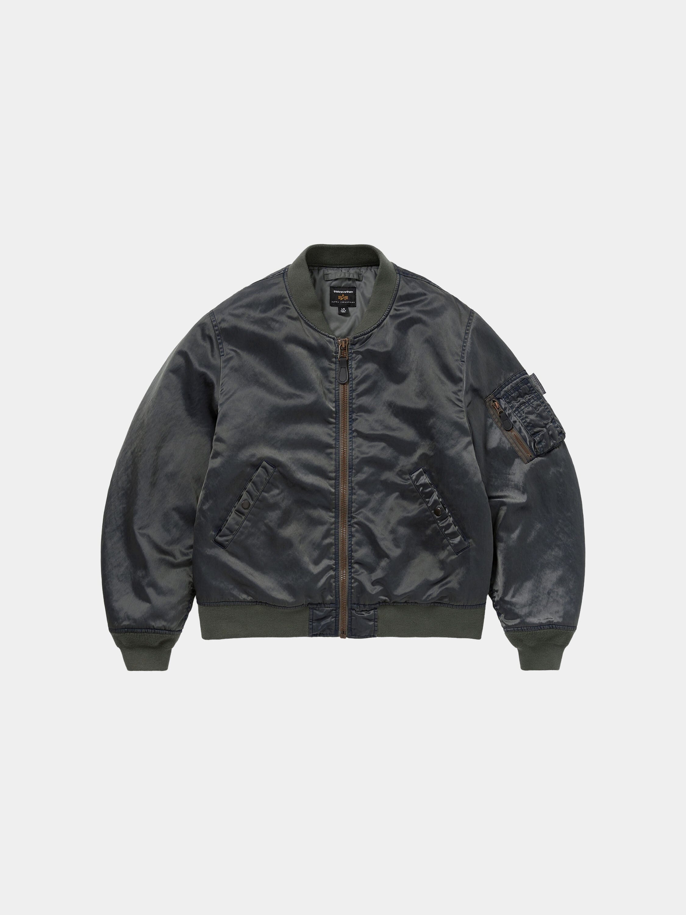 TNT X ALPHA MA-1 FLIGHT JACKET OUTERWEAR Alpha Industries GUNMETAL S 