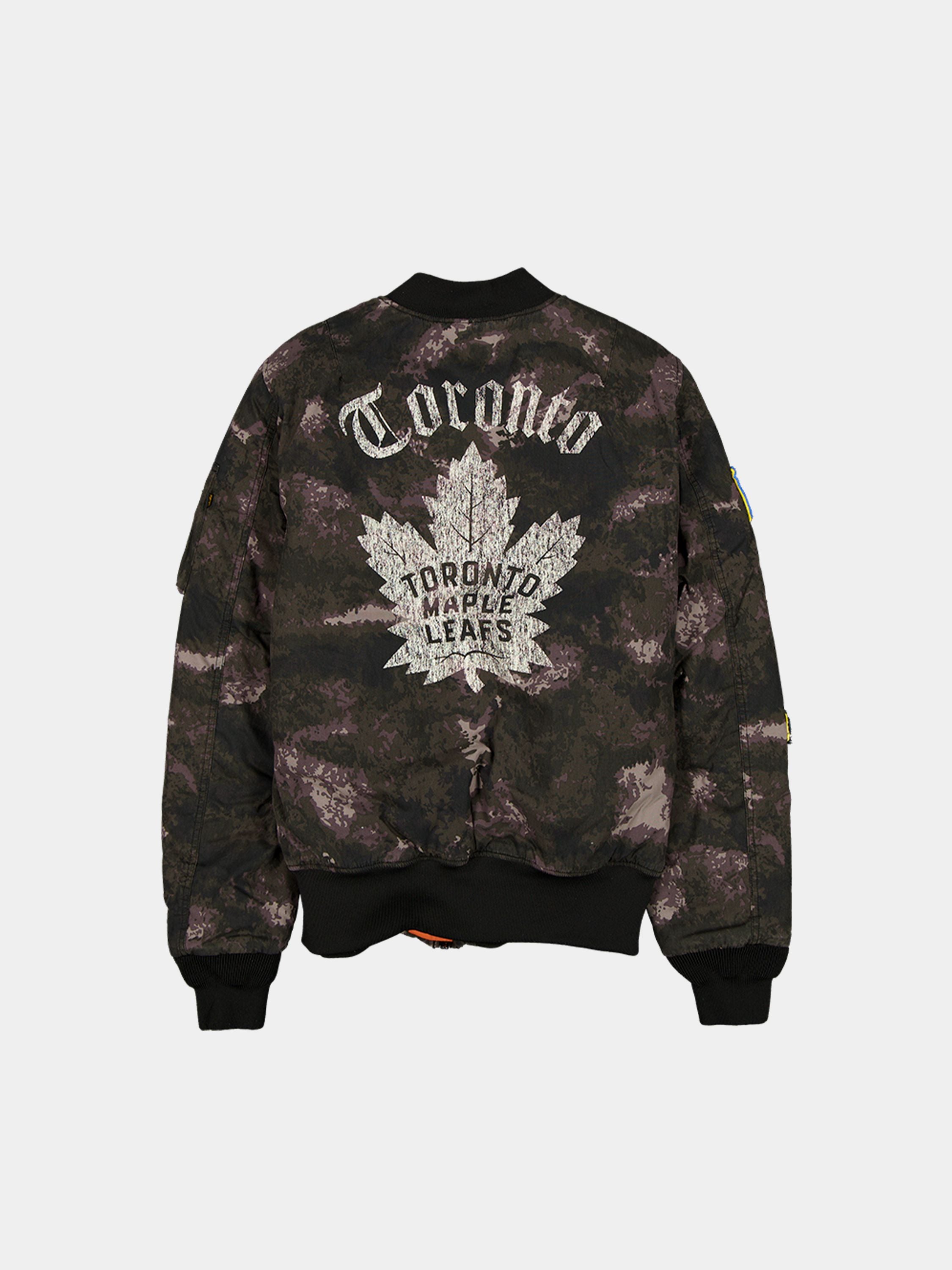 Toronto Maple Leafs X Alpha X New Era MA-1 Bomber Jacket (Black
