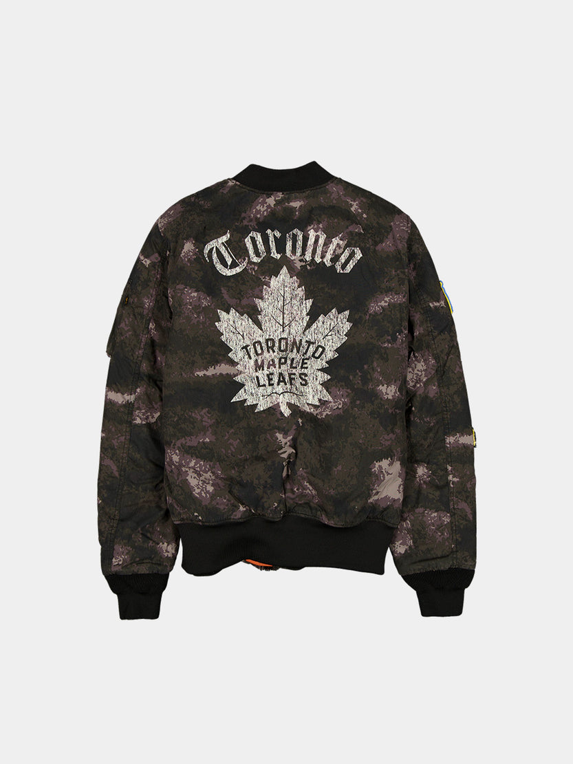 TORONTO MAPLE LEAFS X ALPHA X NEW ERA MA-1 BOMBER JACKET (BLACK CAMO) OUTERWEAR Alpha Industries 