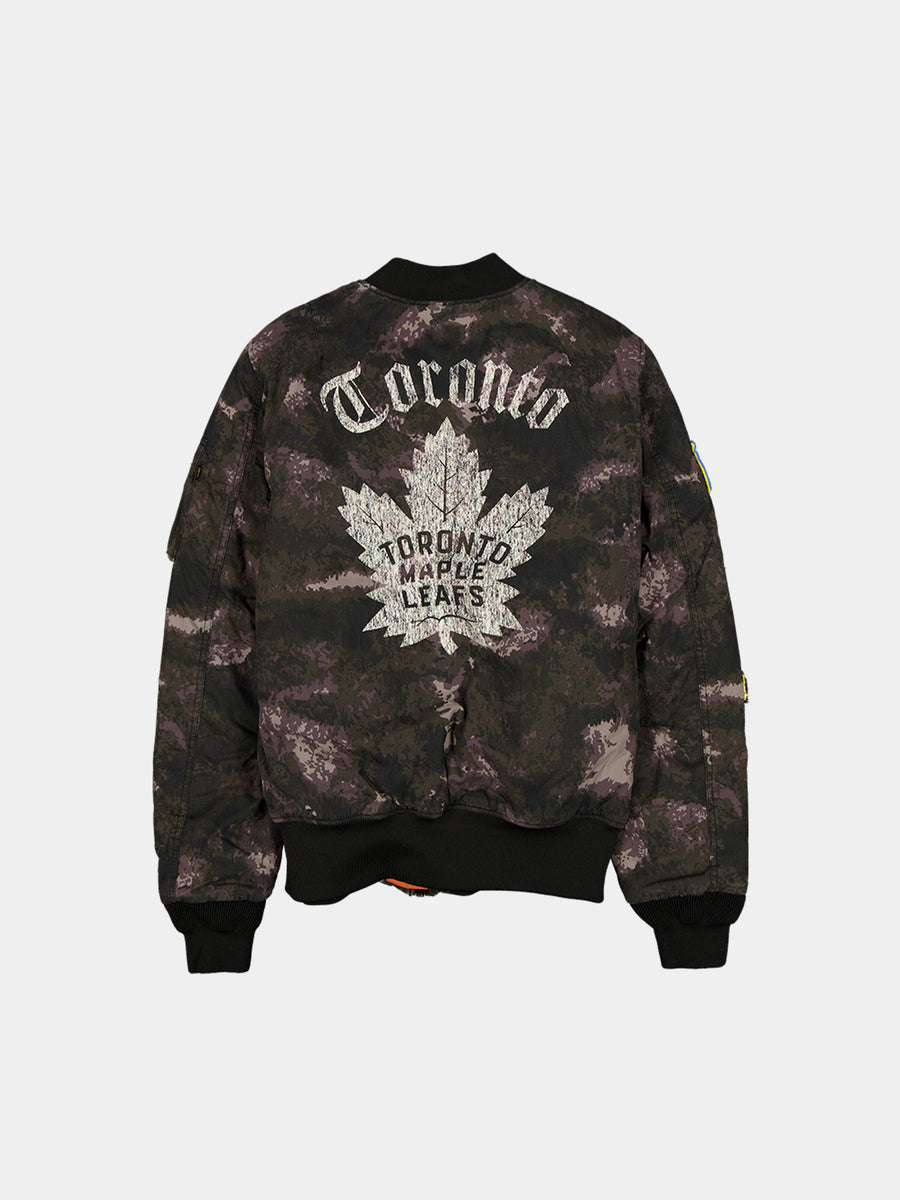 TORONTO MAPLE LEAFS X ALPHA X NEW ERA MA-1 BOMBER JACKET (BLACK CAMO) OUTERWEAR Alpha Industries 